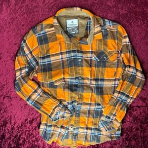 Legendary Whitetails Buck Camp‎ Flannel Shirt Mens Medium Multi Plaid Button-Up